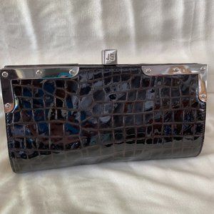GENTLY USED JILL STUART BROWN PATENT LEATHER CLUTCH